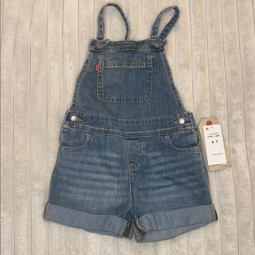 Levi's Blue Denim Short Overalls girl’s size 4T